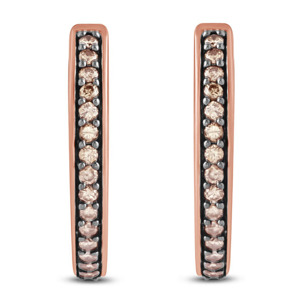 1/4 Carat TW Diamond Hoop Earrings in 10K Rose Gold- ERF57592
