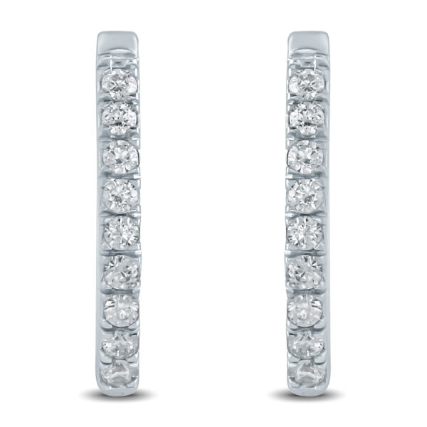 1/3 Carat TW Diamond Hoop Earrings in 10K White Gold- ERF57596