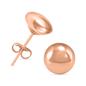 14K Rose Gold 6mm Button Ball Stud Earrings- ERF58044