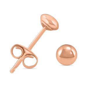 14K Rose Gold 4mm Button Ball Stud Earrings- ERF58046