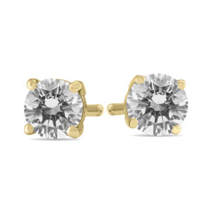 3/4 Carat TW Round Diamond Solitaire Stud Earrings In 14k Yellow Gold- ERF58221