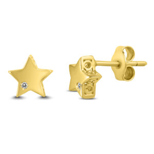 Diamond Accent Star Earrings in 14K Yellow Gold- ERF59757