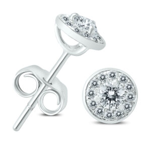 1/3 Carat TW Diamond Halo Earrings in 14K White Gold- ERF60267