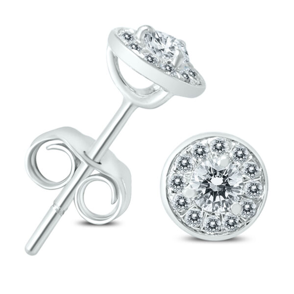 1/3 Carat TW Diamond Halo Earrings in 14K White Gold- ERF60267