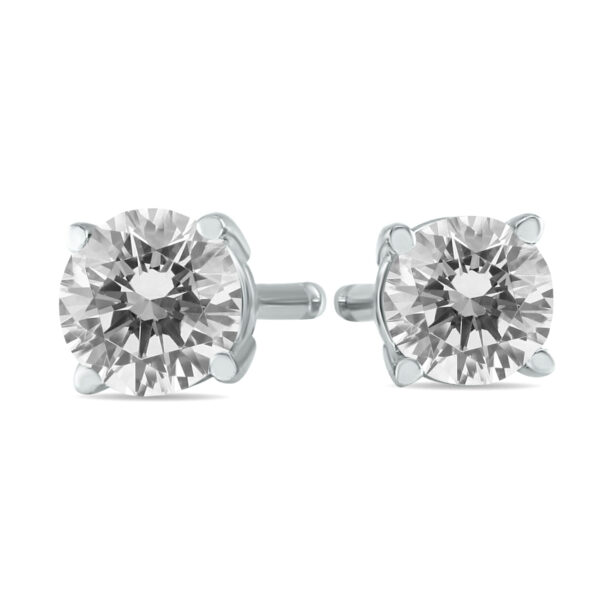 1/3 Carat TW Round Diamond Solitaire Stud Earrings In 14k White Gold- ERF60302