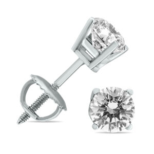 3/8 Carat TW Diamond Screw Back Studs in 14K White Gold- ERF60377