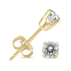 1/2 Carat TW Round Diamond Studs 14K Yellow Gold- ERF60434