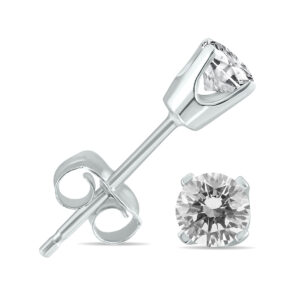 5/8 Carat TW Diamond Studs in 14K White Gold Push Back Settings- ERF60436