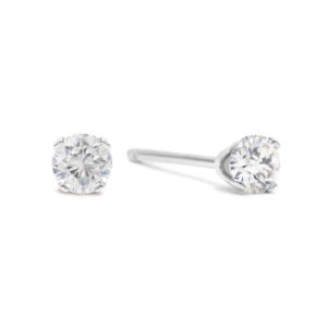 .05 Carat TW Round Diamond Stud Earrings In.925 Sterling Silver- ERF60567