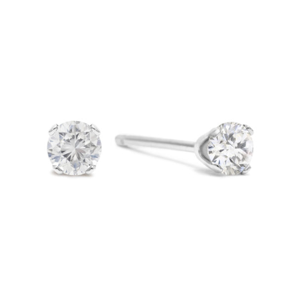 .05 Carat TW Round Diamond Stud Earrings In.925 Sterling Silver- ERF60567
