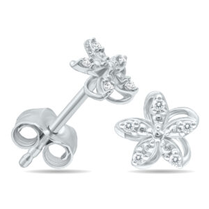 Diamond Flower Stud Earrings In.925 Sterling Silver- ERF61260