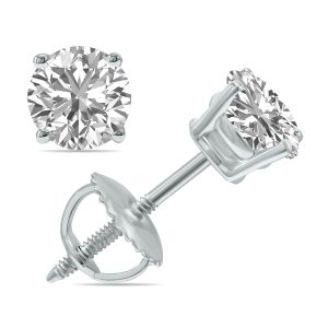 IGI Certified 1.50 Carat TW Lab Grown Diamond Solitaire Earrings in 14K White Gold- ERF61361LDIGI