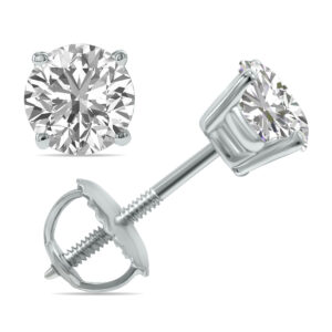 IGI Certified 1.25 Carat TW Lab Grown Diamond Solitaire Earrings in 14K White Gold- ERF61398LDIGI