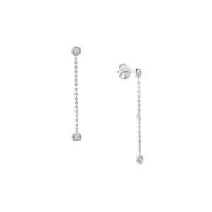 14K Solid White Gold and 1/8 CTW Natural Diamond Dangle Earrings- ERF61478