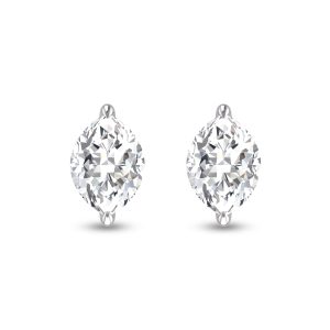 Lab Grown 1/2 Carat Marquise Solitaire Diamond Earrings in 14K White Gold- ERF61516LD