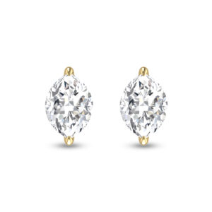 Lab Grown 3/4 Carat Marquise Solitaire Diamond Earrings in 14K Yellow Gold- ERF61720LD