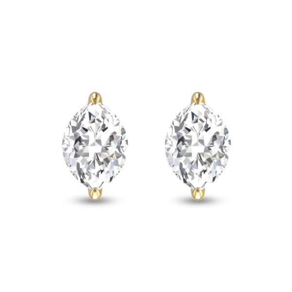 Lab Grown 3/4 Carat Marquise Solitaire Diamond Earrings in 14K Yellow Gold- ERF61720LD