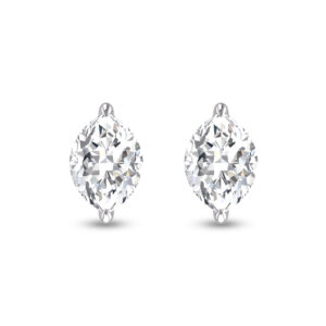 Lab Grown 1 Carat Marquise Solitaire Diamond Earrings in 14K White Gold- ERF61721LD