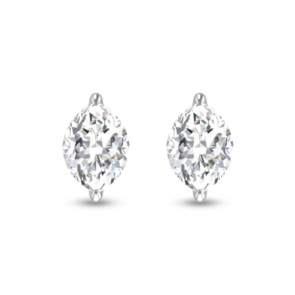 Lab Grown 1 Carat Marquise Solitaire Diamond Earrings in 14K White Gold- ERF61721LD