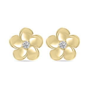 1/3 CTW Lab Grown Diamond Flower Stud Earrings in 10K Yellow Gold (F-G Color, VS1- VS2 Clarity- ERF61859LD