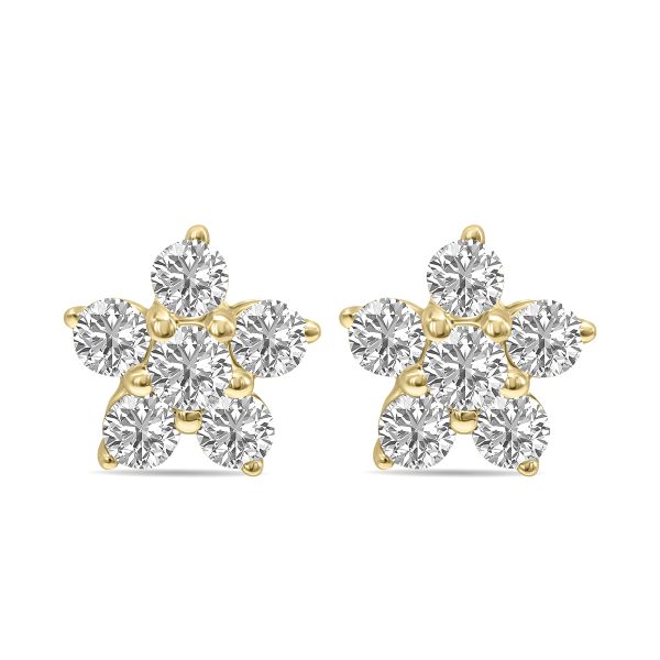 1/2 CTW Star Lab Grown Diamond Earrings in 10K Yellow Gold (F-G Color, VS1- VS2 Clarity)- ERF61866LD