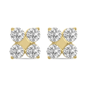 1/2 CTW Lab Grown Diamond Snowflake Earrings in 10K Yellow Gold (F-G Color, VS1- VS2 Clarity)- ERF61868LD