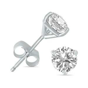 1/3 Carat TW Lab Grown Diamond Martini Set Round Earrings in 14K White Gold- ERF61908LD