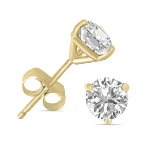 1/3 Carat TW Lab Grown Diamond Martini Set Round Earrings in 14K Yellow Gold- ERF61909LD