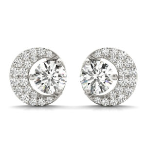 1 1/4 CTW Diamond Half Moon Stud Earrings in 14K White Gold- ERF62337