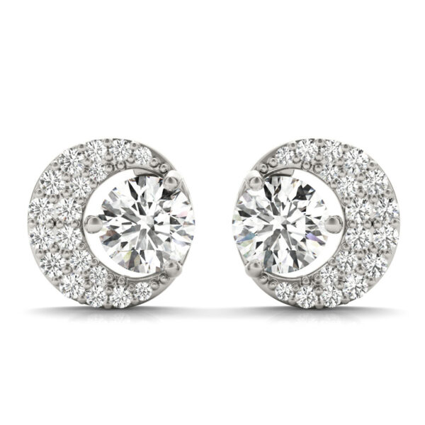 1 1/4 CTW Diamond Half Moon Stud Earrings in 14K White Gold- ERF62337