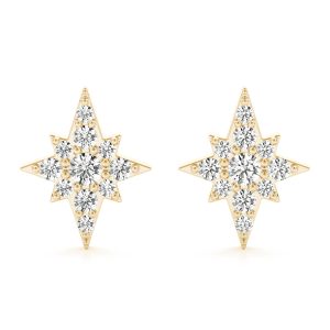 Star Diamond Earring in 14K Yellow Gold- ERF62342