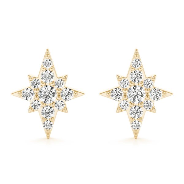 Star Diamond Earring in 14K Yellow Gold- ERF62342