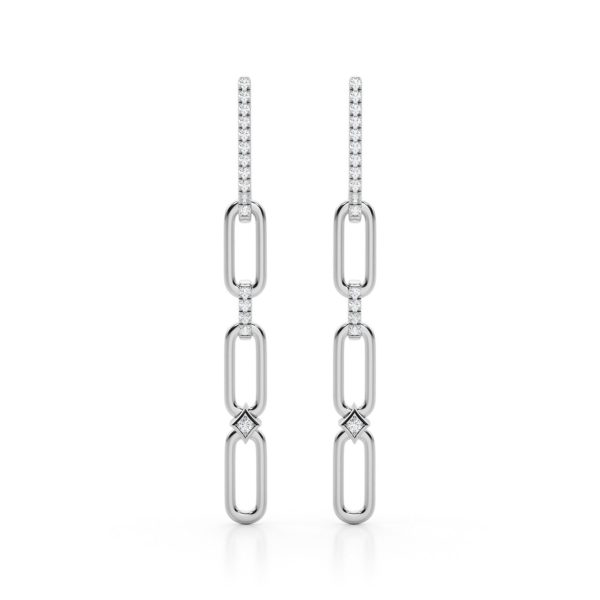 1/4 CTW Diamond Dangle Earrings in 14K White Gold- ERF62343