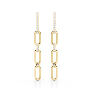 1/4 CTW Diamond Dangle Earrings in 14K Yellow Gold- ERF62344