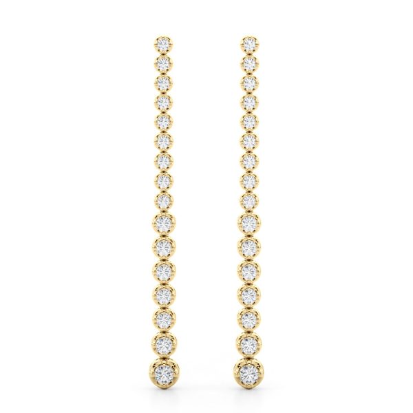 3 1/5 CTW Diamond Dangle Earrings in 14K Yellow Gold- ERF62346