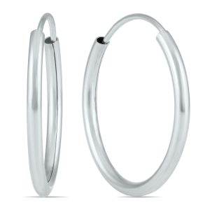 16MM Endless Hoop Earring in 14k White Gold- ERH56560