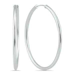 40MM Endless Hoop Earring in 14k White Gold- ERH56564