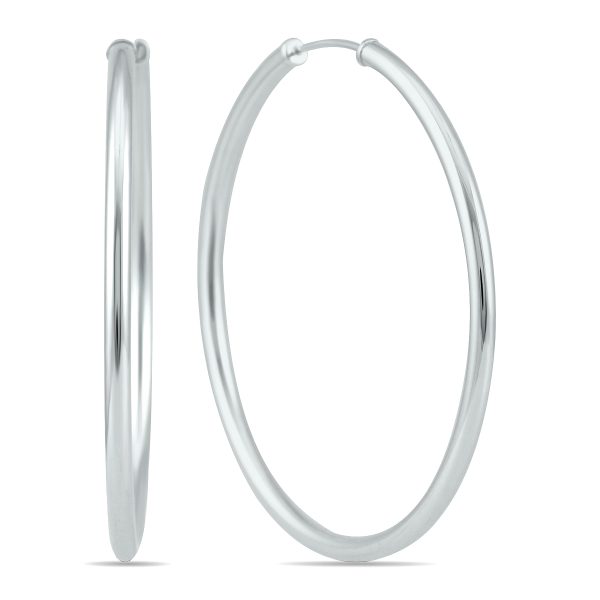 40MM Endless Hoop Earring in 14k White Gold- ERH56564