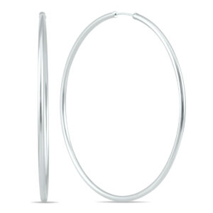 60MM Endless Hoop Earrings 14k White Gold- ERH56566