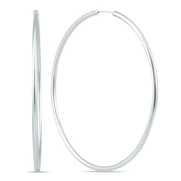60MM Endless Hoop Earrings 14k White Gold- ERH56566