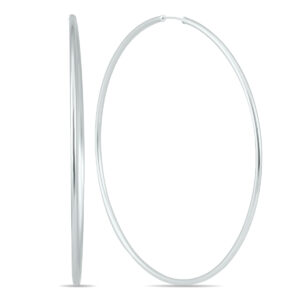 80MM Endless Hoop Earrings 14k White Gold- ERH56568
