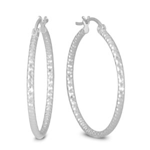 Diamond Cut 30MM Hoop Earrings In.925 Sterling Silver- ERH56874