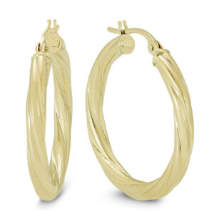 25MM Rope Hoop Earrings in 10K Yellow Gold- ERH56964