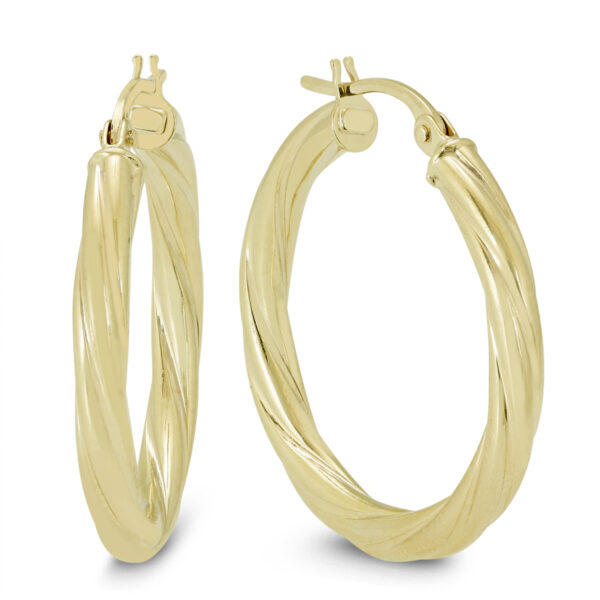 25MM Rope Hoop Earrings in 10K Yellow Gold- ERH56964