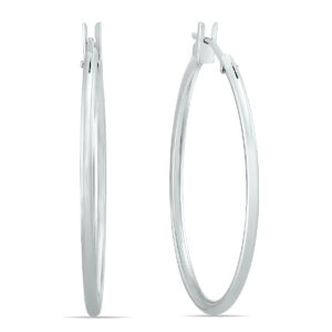 14K White Gold 25MM Hoop Earrings (1.5MM Gauges)- ERH60316