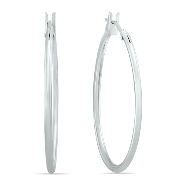 14K White Gold 25MM Hoop Earrings (1.5MM Gauges)- ERH60316