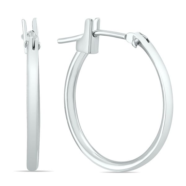 14K White Gold 18MM Hoop Earrings (1.5MM Gauges)- ERH60318