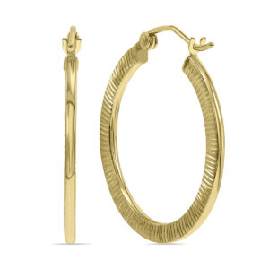 10K Yellow Gold Rigged Hoop Earrings- ERH61335