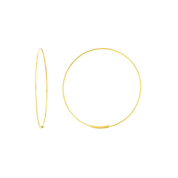 14K Solid Yellow Gold 1.5 Inch Endless Hoop Earrings- ERH61433