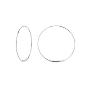 14K Solid White Gold 1 Inch Endless Hoop Earrings- ERH61435